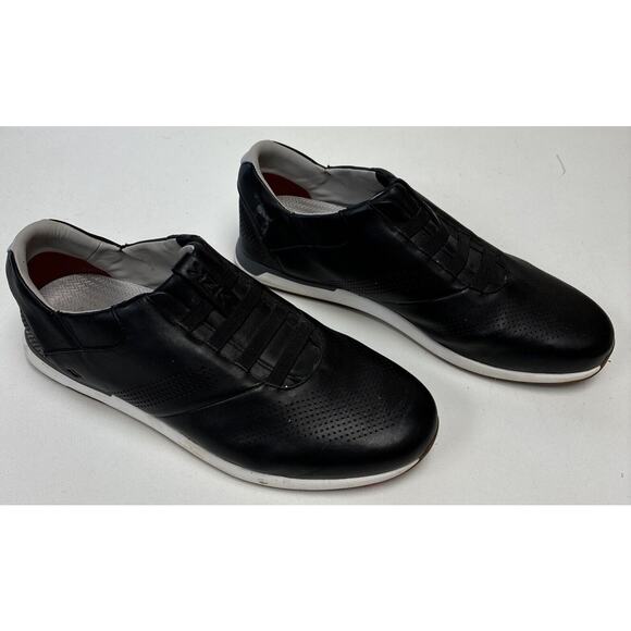 Kizik Fast Slip-On Sneakers Men\'s 13 Black Leather Mid Top Casual Shoes M0101BK